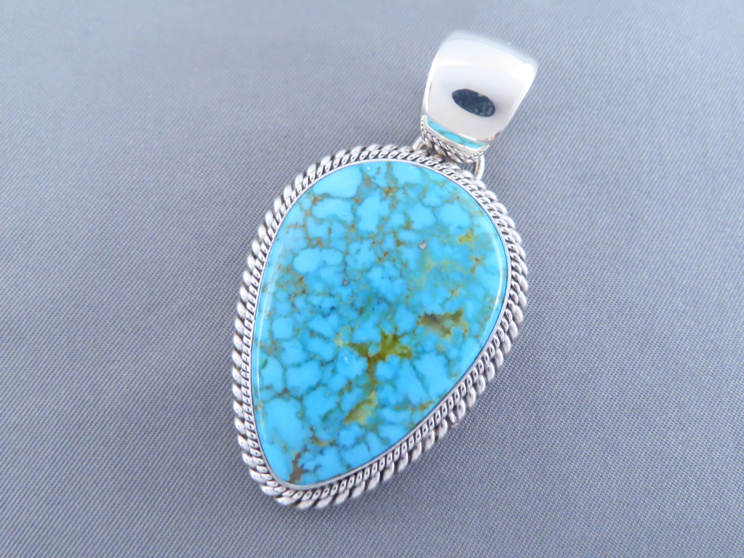 Blue Pendant with Kingman Turquoise by Artie Yellowhorse