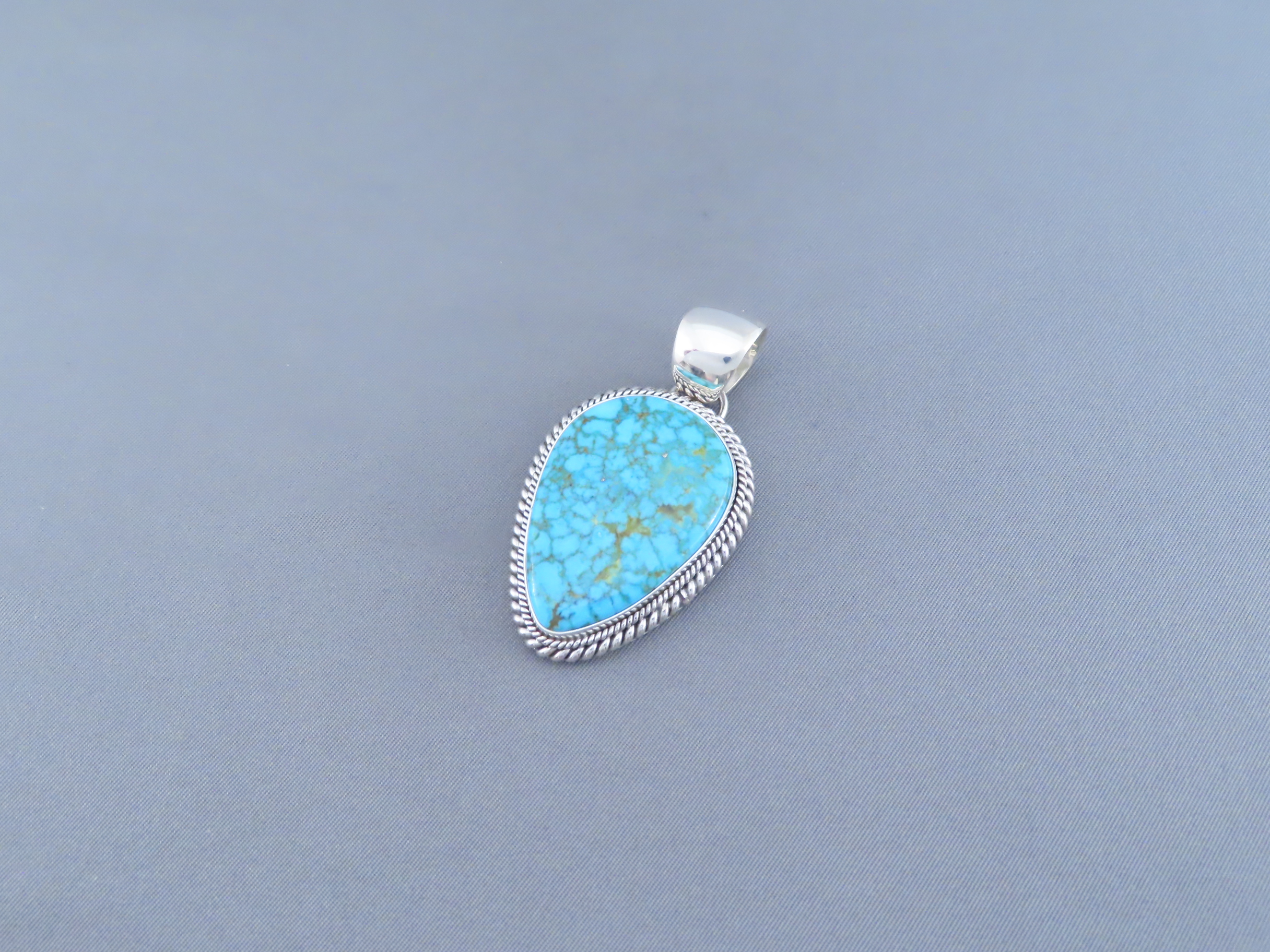 Blue Pendant with Kingman Turquoise by Artie Yellowhorse