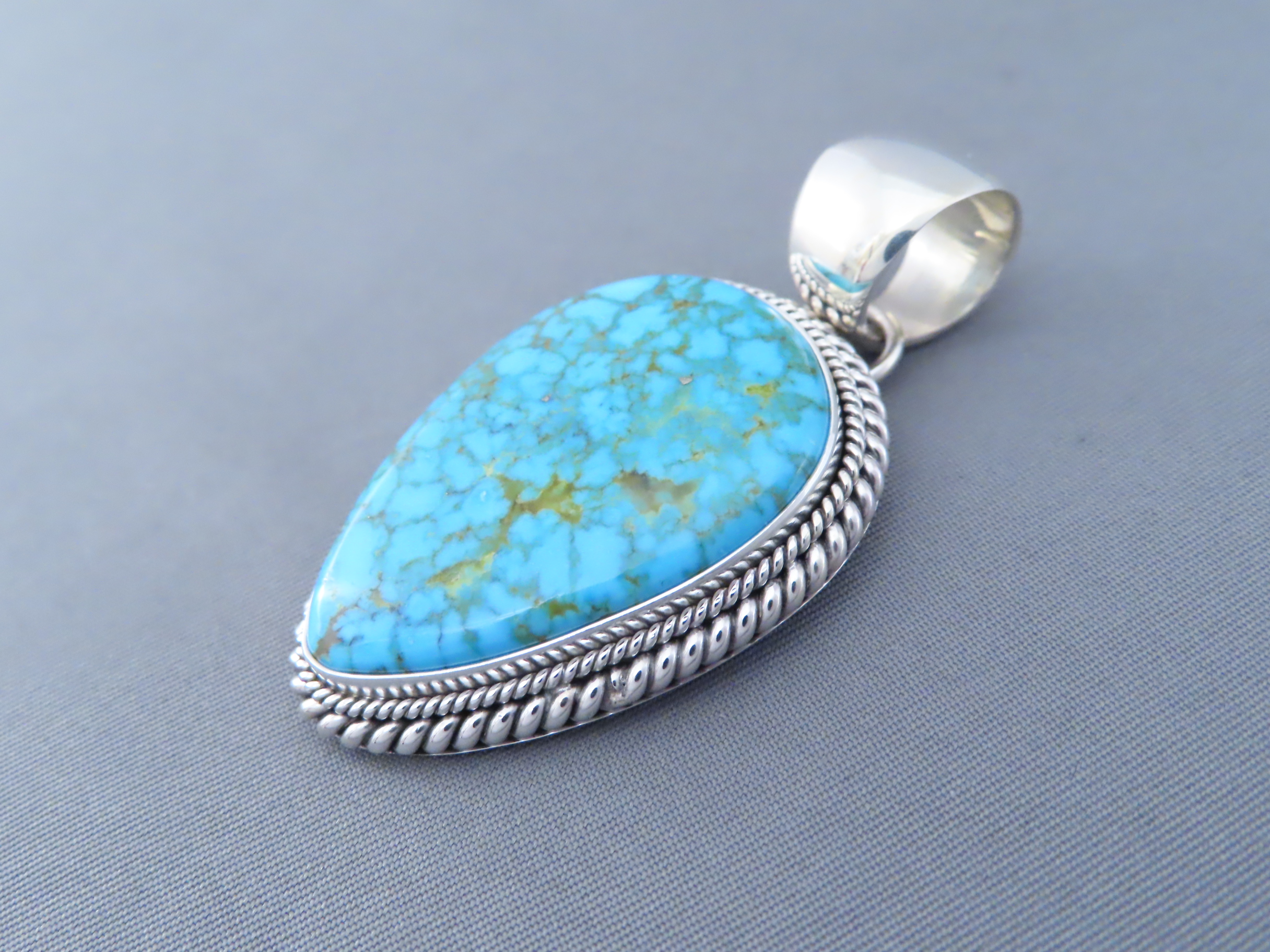 Blue Pendant with Kingman Turquoise by Artie Yellowhorse