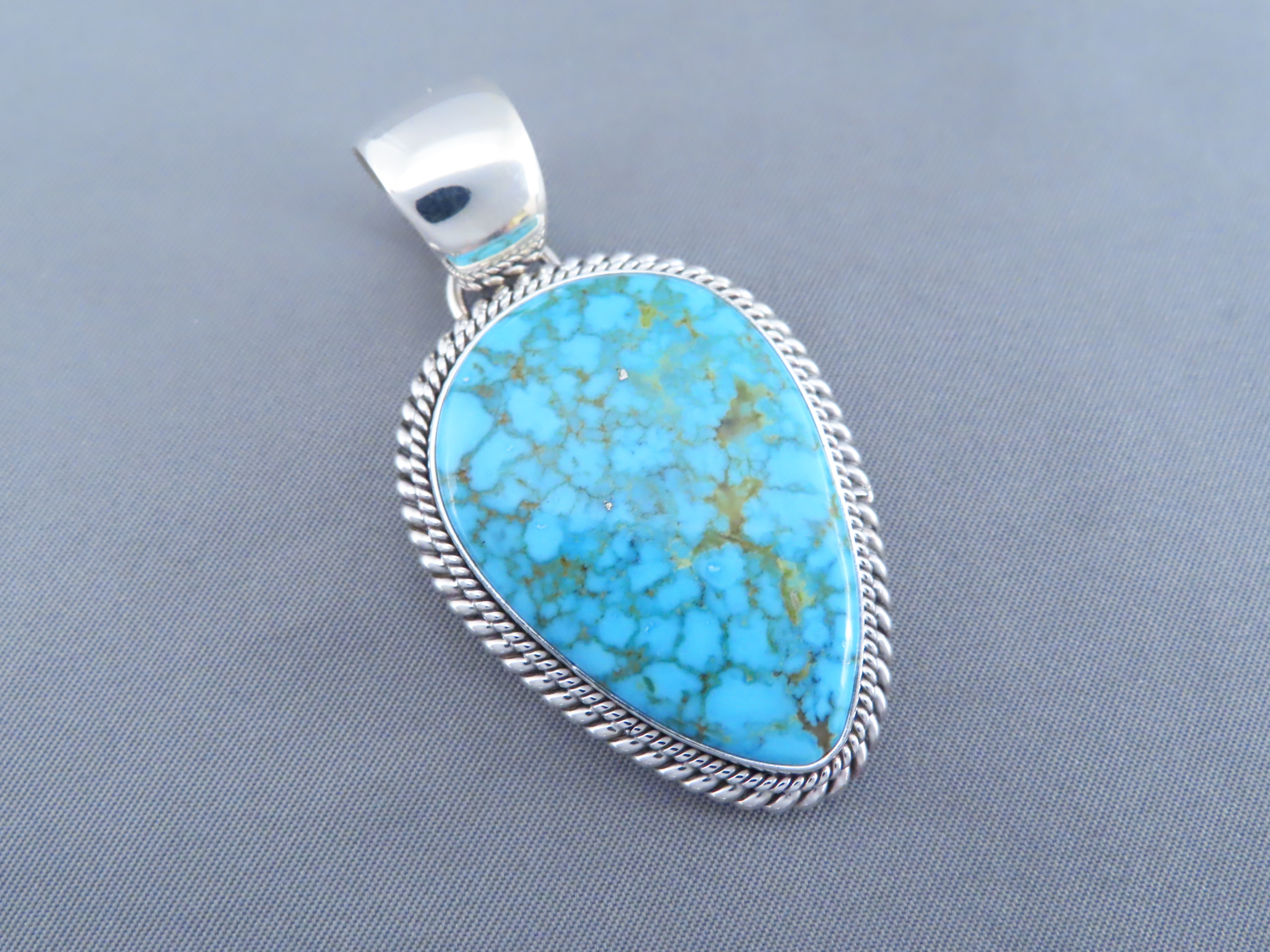 Blue Pendant with Kingman Turquoise by Artie Yellowhorse