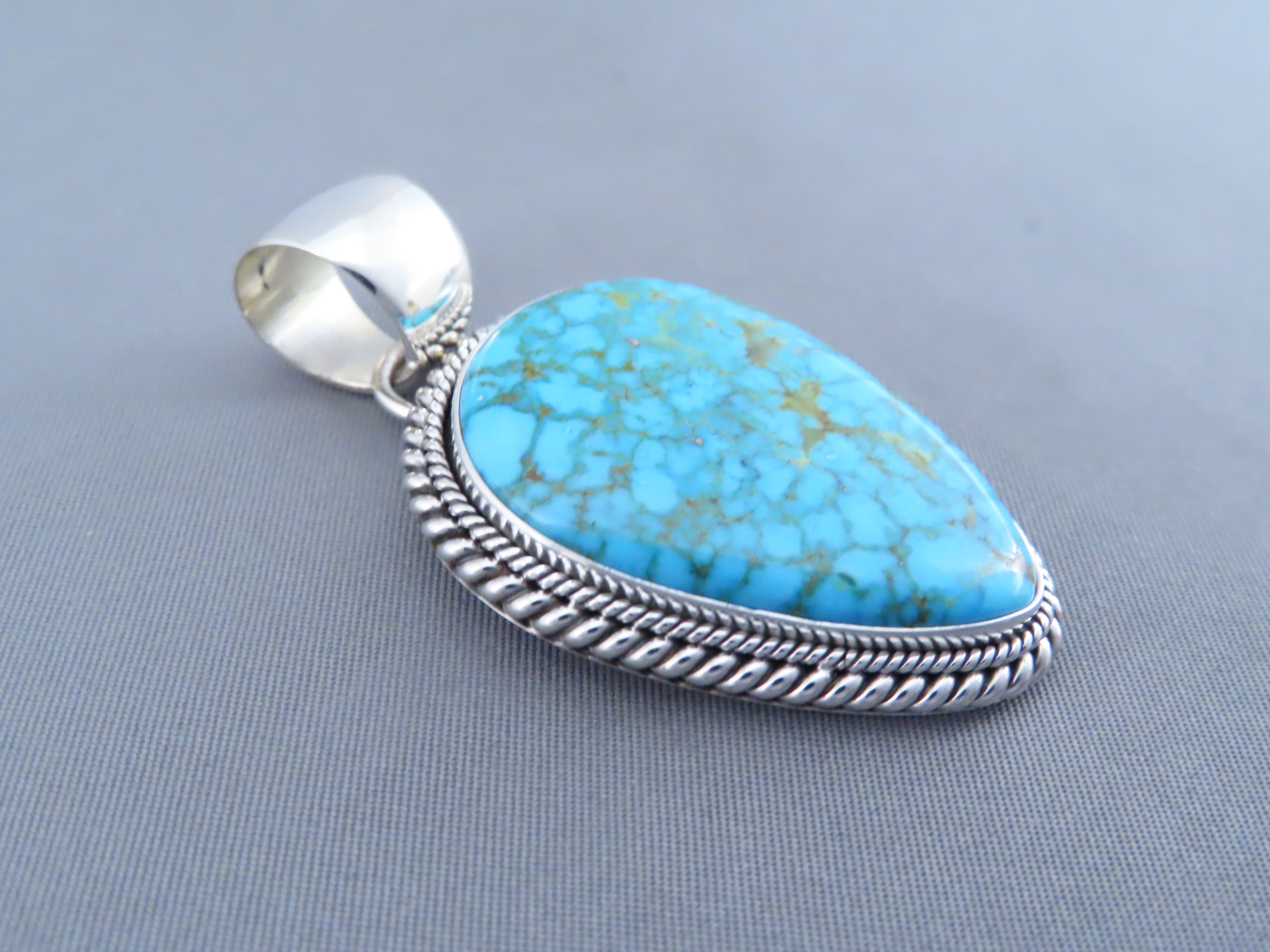 Blue Pendant with Kingman Turquoise by Artie Yellowhorse