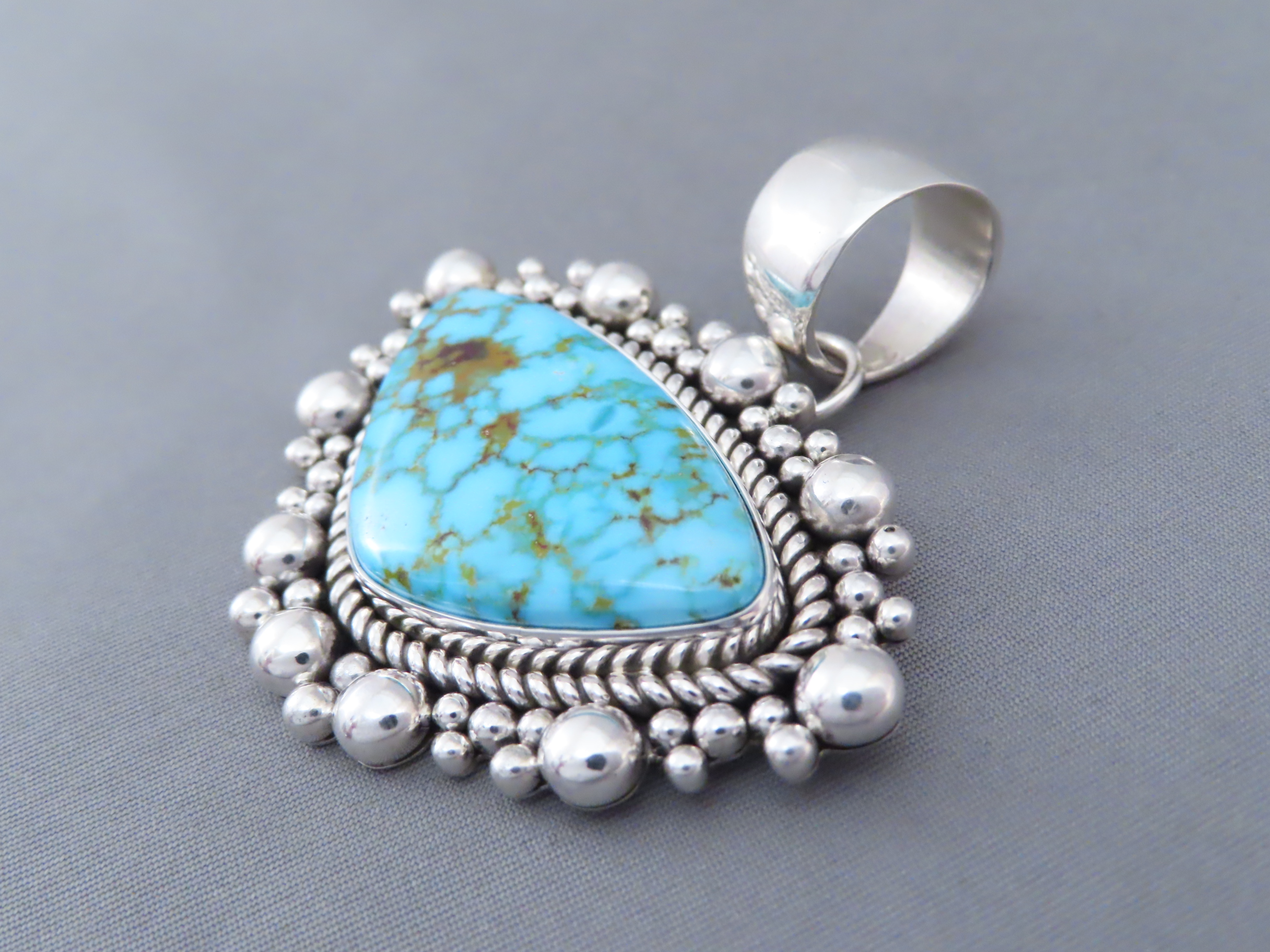 Kingman Turquoise & Sterling Silver Pendant