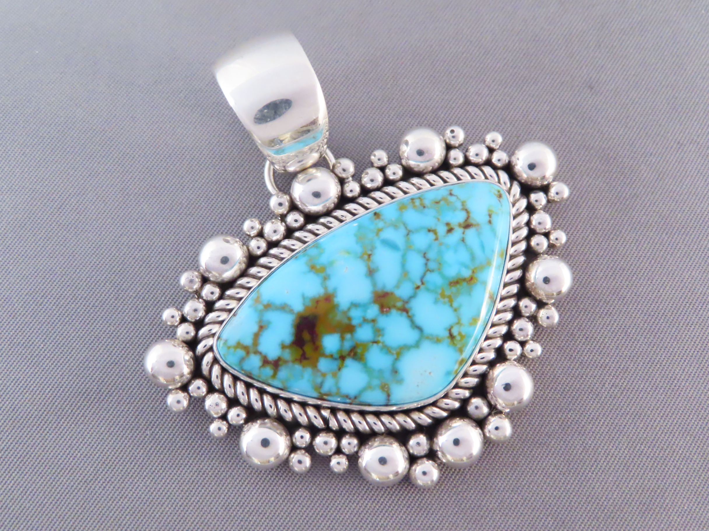 Kingman Turquoise & Sterling Silver Pendant