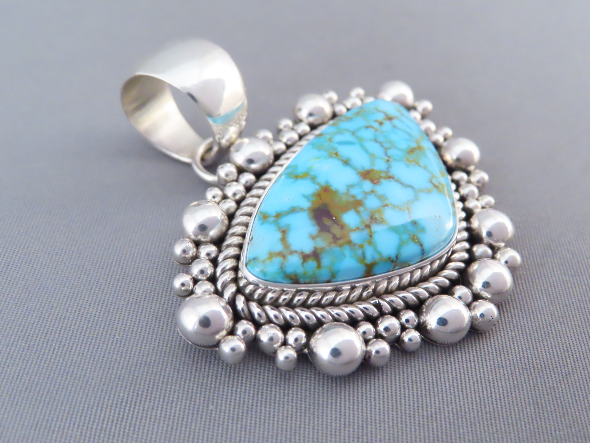 Kingman Turquoise & Sterling Silver Pendant