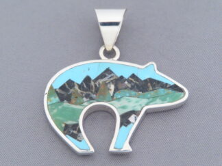 Inlaid Teton Bear Pendant