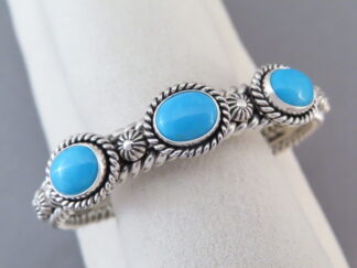 Sterling Silver & Sleeping Beauty Turquoise Bracelet by Artie Yellowhorse