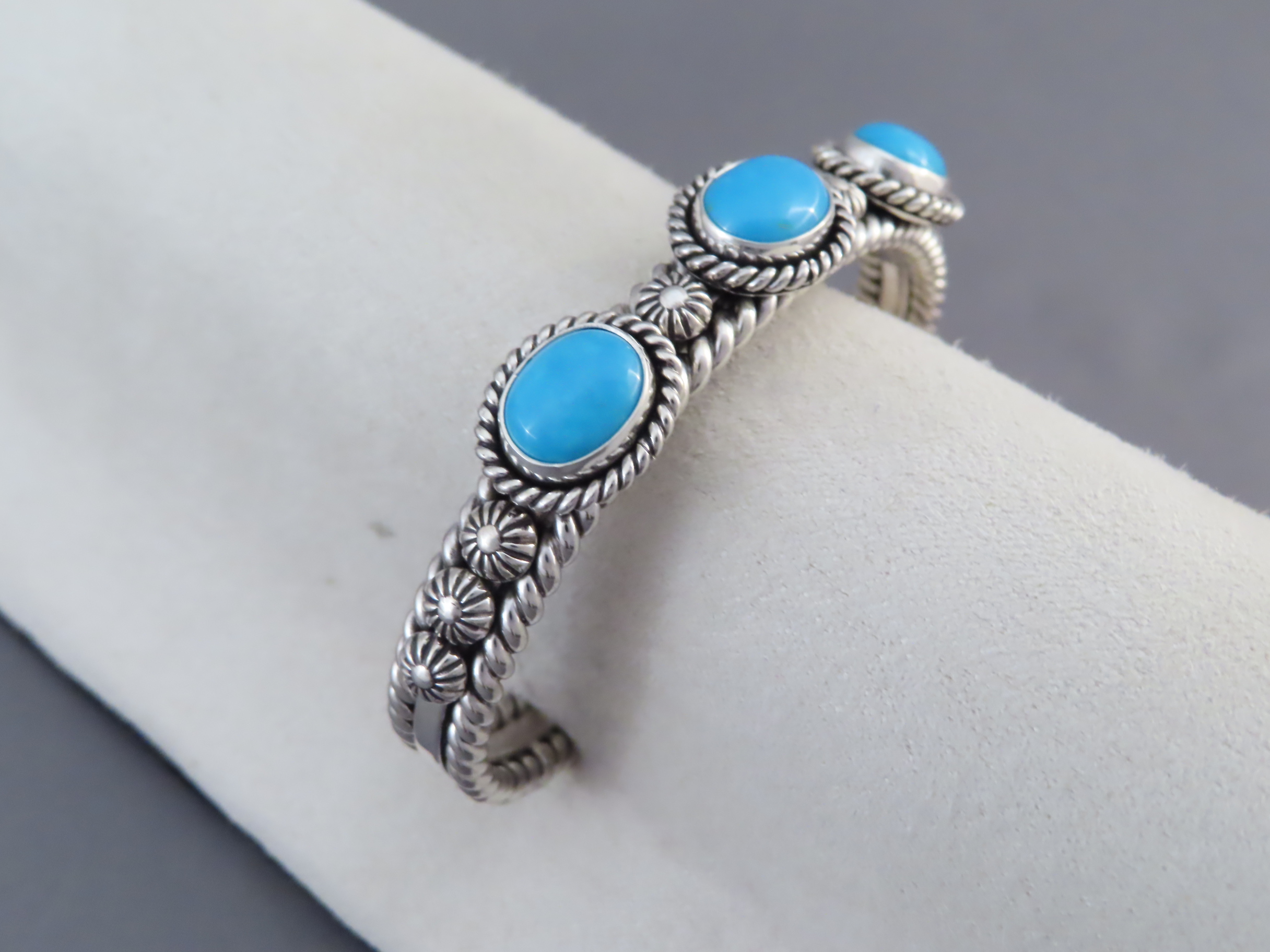Sterling Silver & Sleeping Beauty Turquoise Bracelet by Artie Yellowhorse