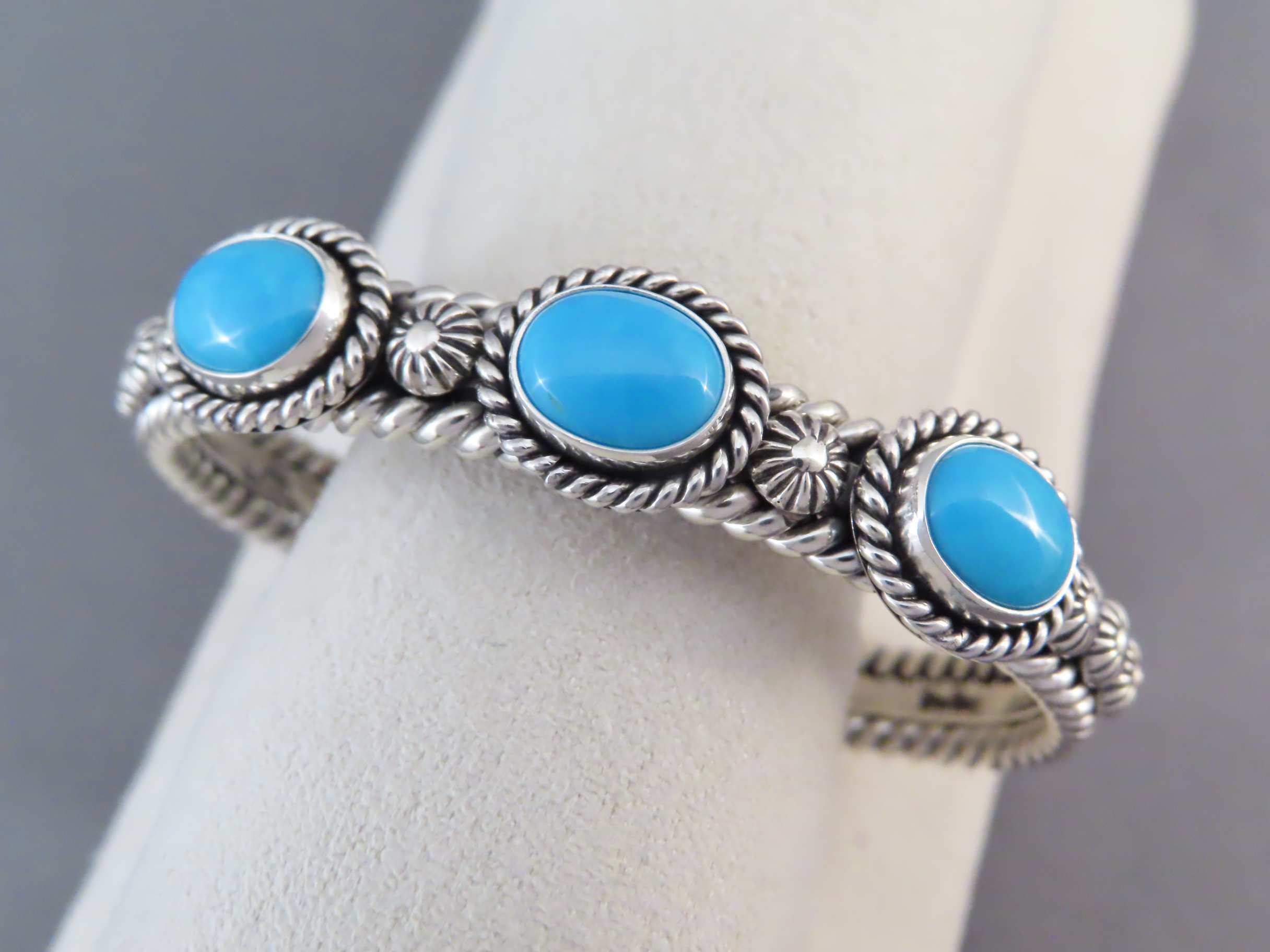 Sterling Silver & Sleeping Beauty Turquoise Bracelet by Artie Yellowhorse