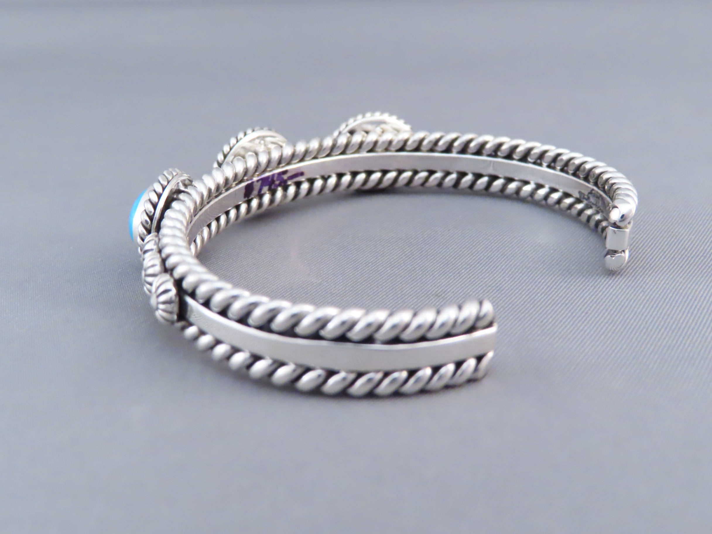 Sterling Silver & Sleeping Beauty Turquoise Bracelet by Artie Yellowhorse