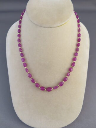 Gold & Silver Pink Sapphire Necklace by Desiree Yellowhorse