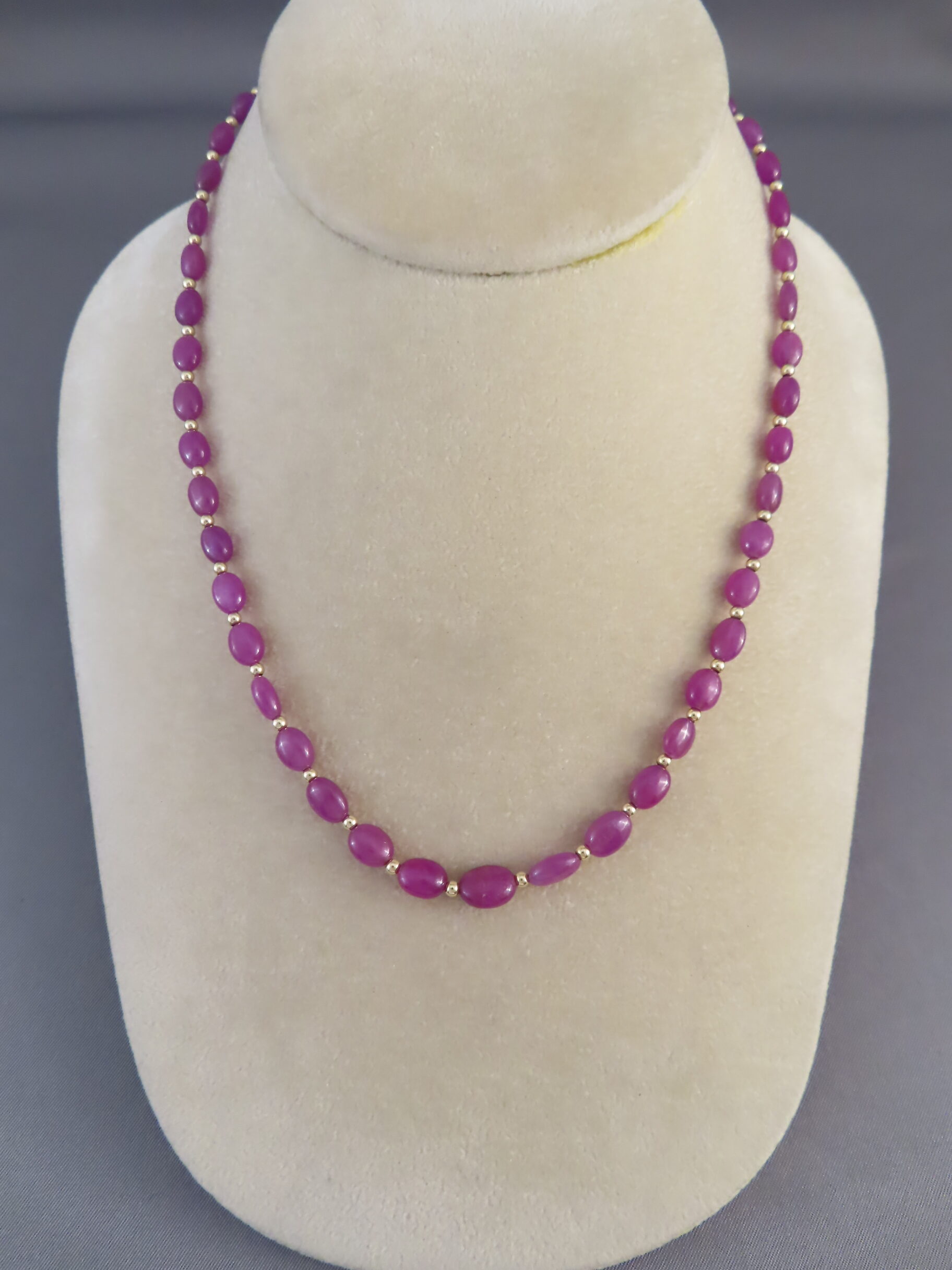 Gold & Silver Pink Sapphire Necklace by Desiree Yellowhorse