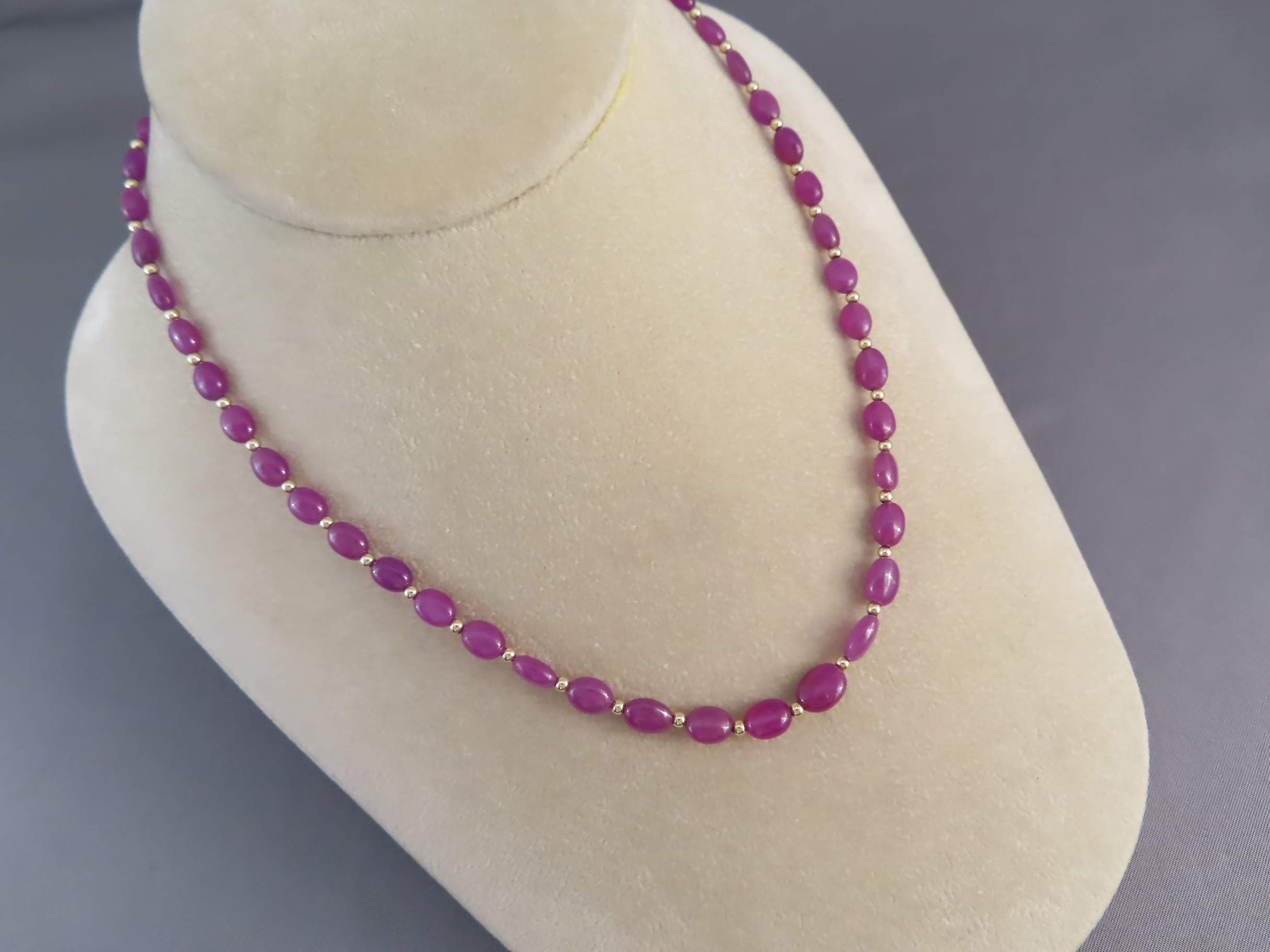Gold & Silver Pink Sapphire Necklace by Desiree Yellowhorse
