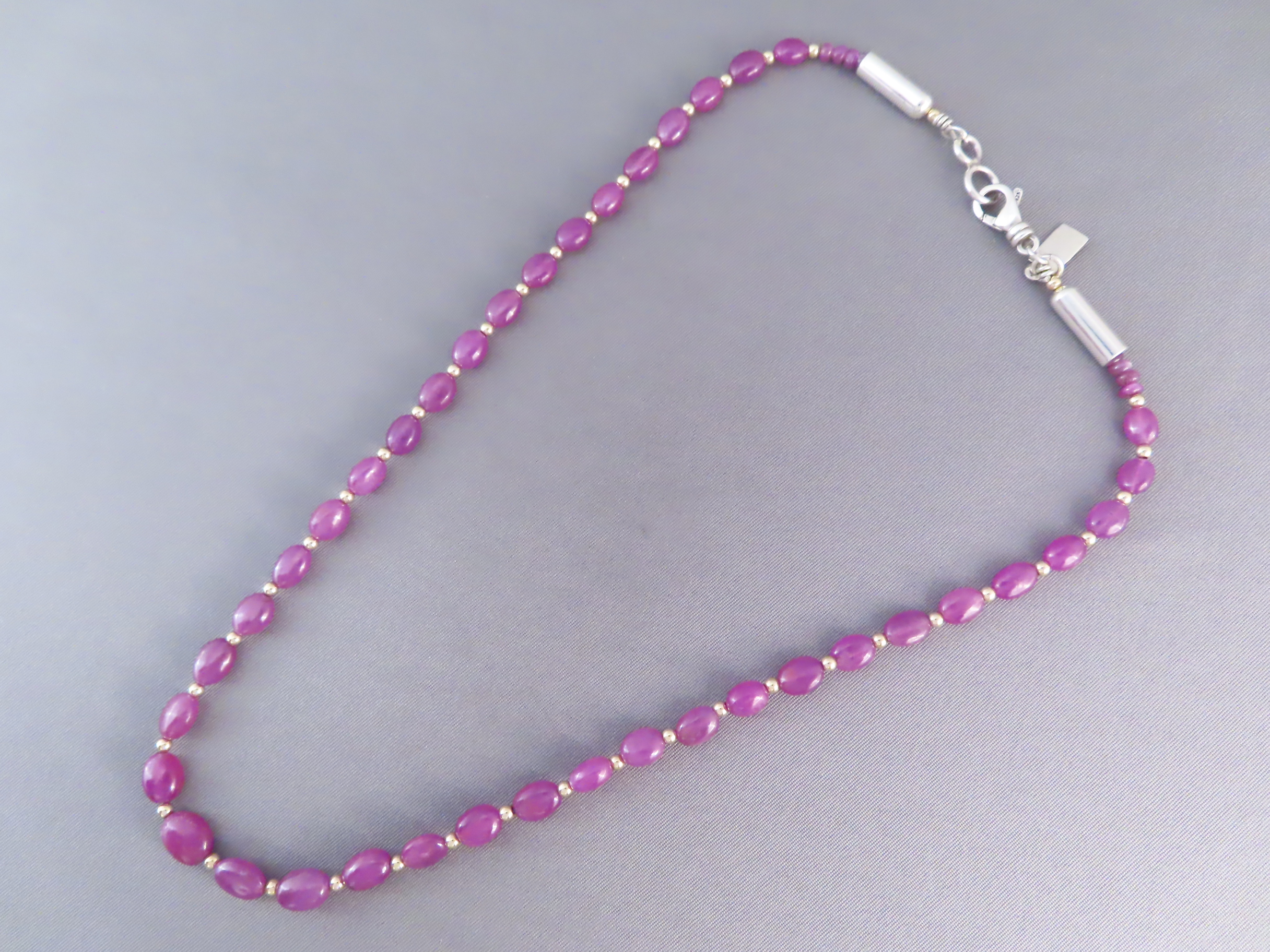 Gold & Silver Pink Sapphire Necklace by Desiree Yellowhorse