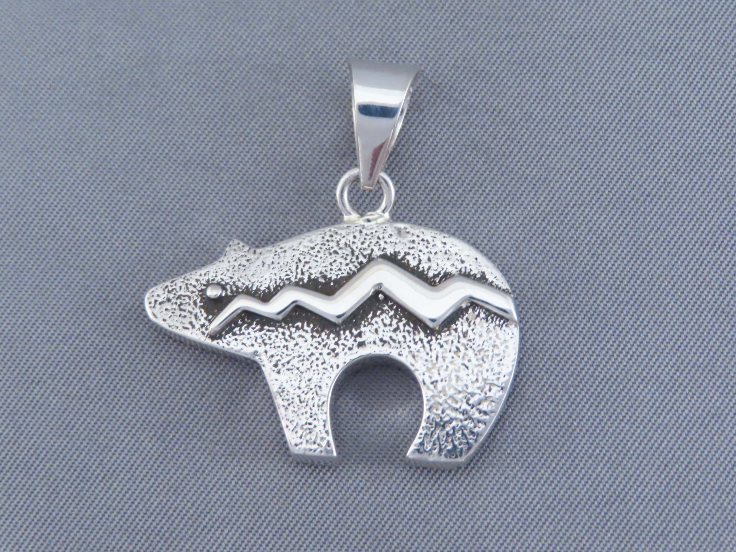 Inlaid Bear Pendant with Tetons (multi-color)