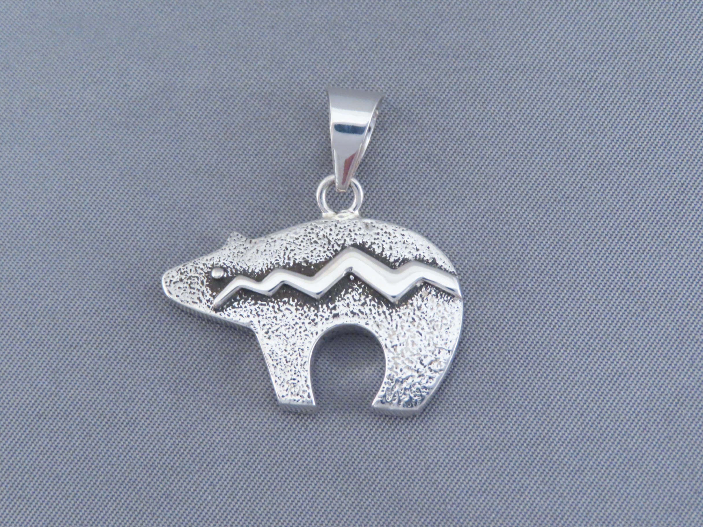 Inlaid Bear Pendant with Tetons (multi-color)