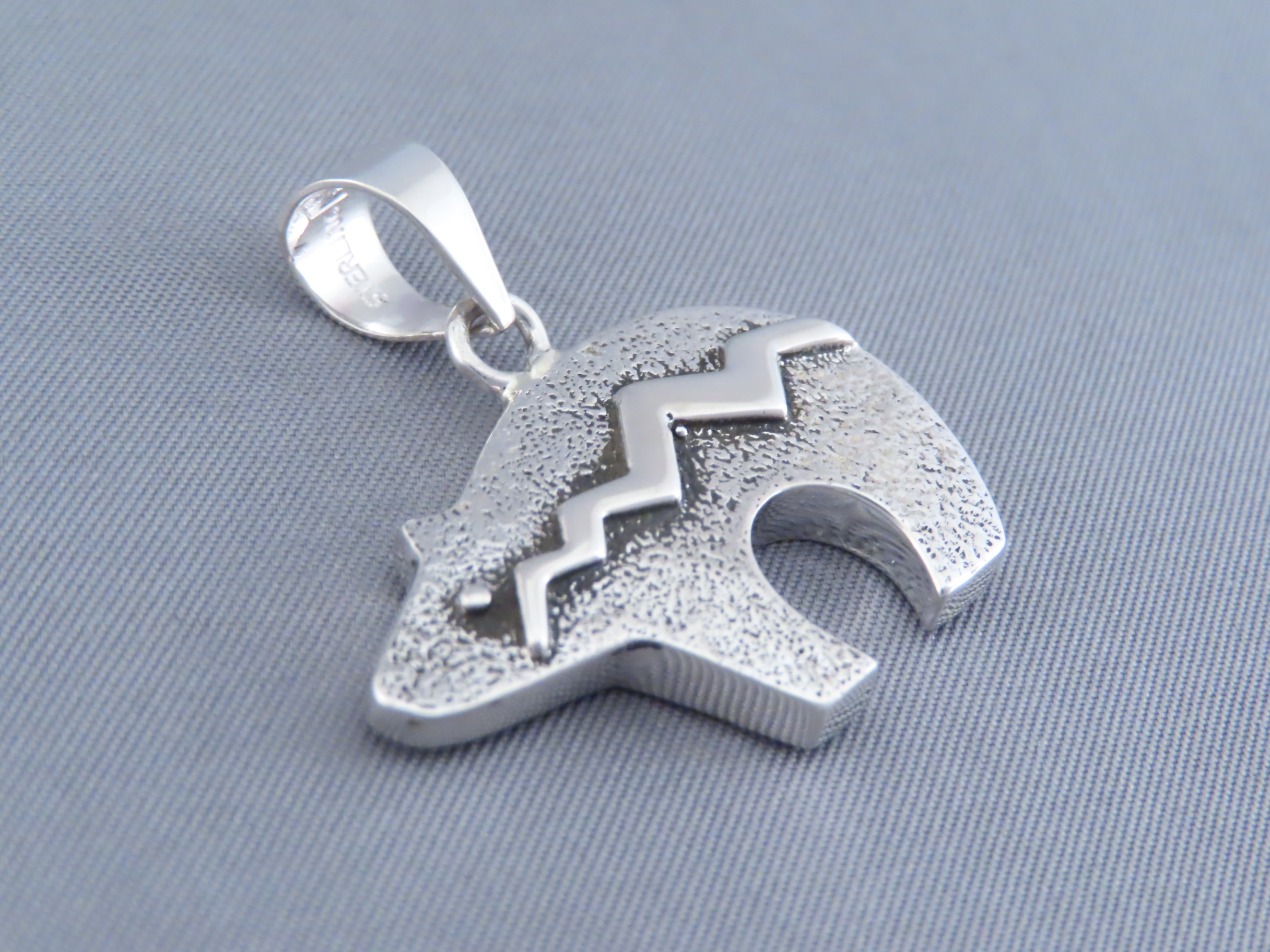 Inlaid Bear Pendant with Tetons (multi-color)