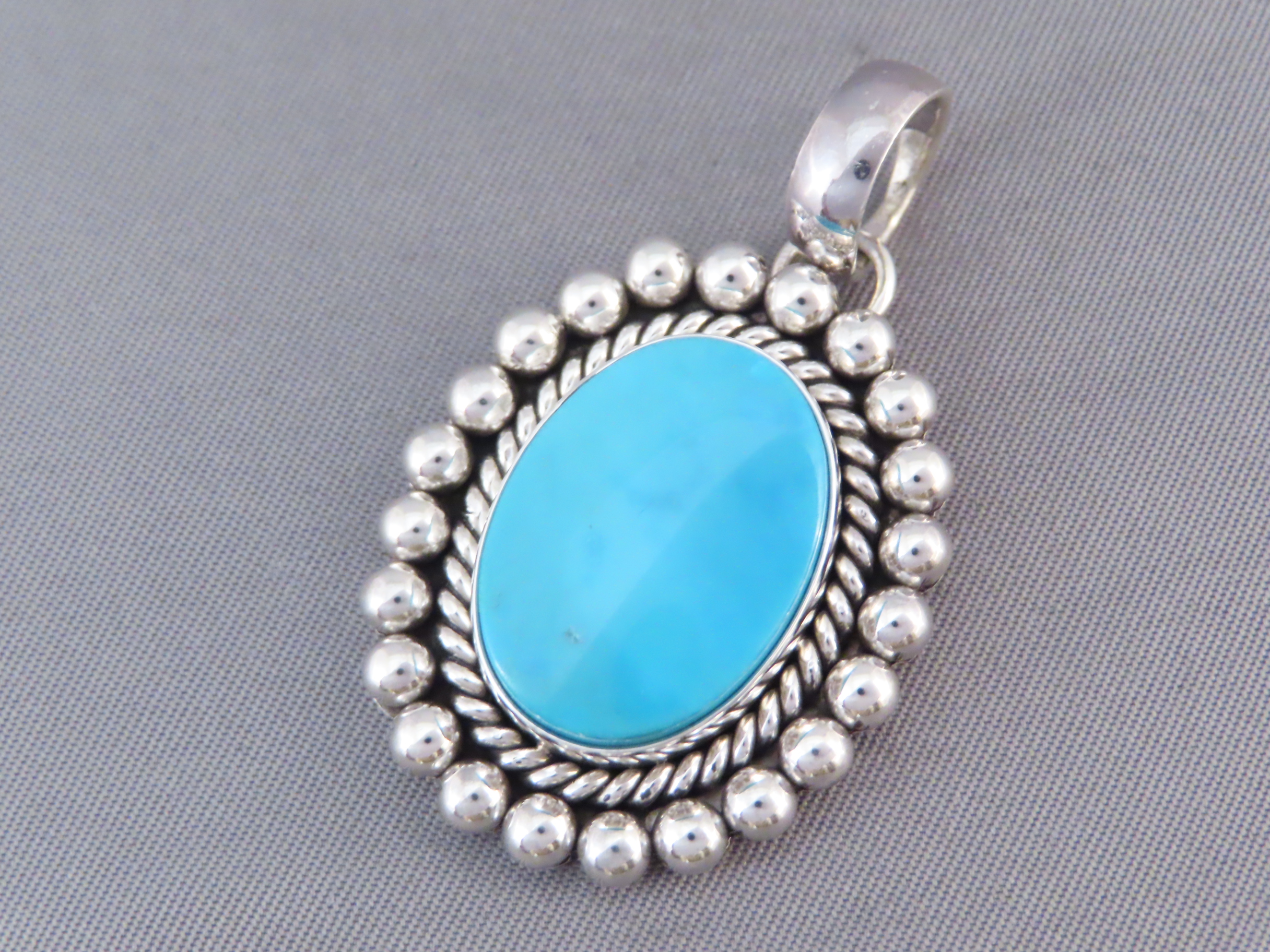 Smaller Turquoise Pendant by Artie Yellowhorse (Kingman)