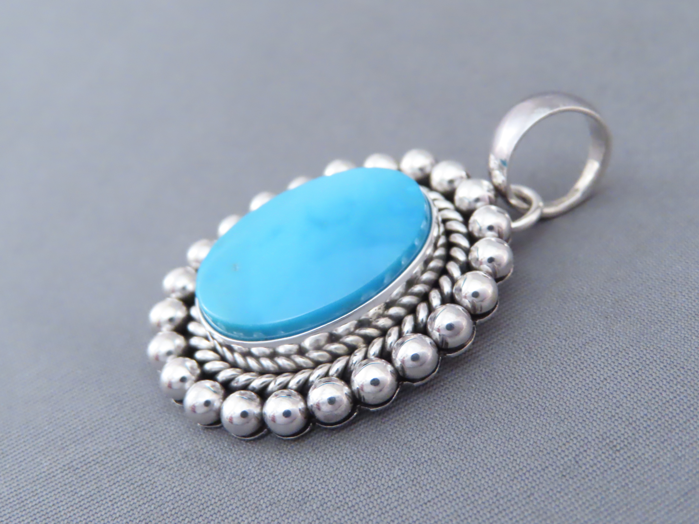 Smaller Turquoise Pendant by Artie Yellowhorse (Kingman)
