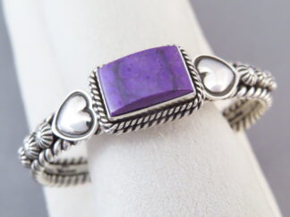Buy Native American Jewelry - Cuff Bracelet with Sugilite by Navajo jeweler, Artie Yellowhorse $865- FOR SALE