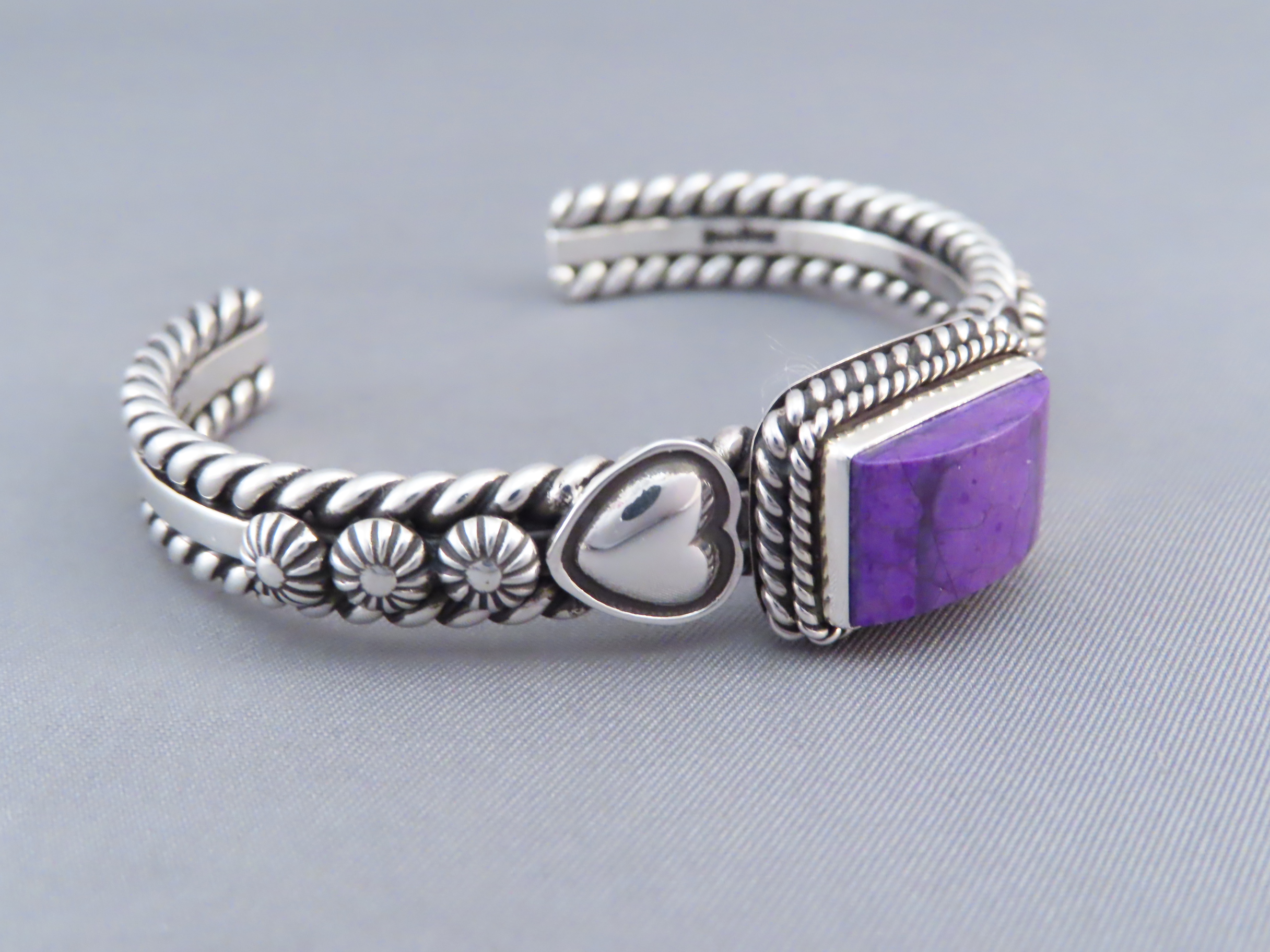 Sugilite & Sterling Silver Cuff Bracelet by Artie Yellowhorse