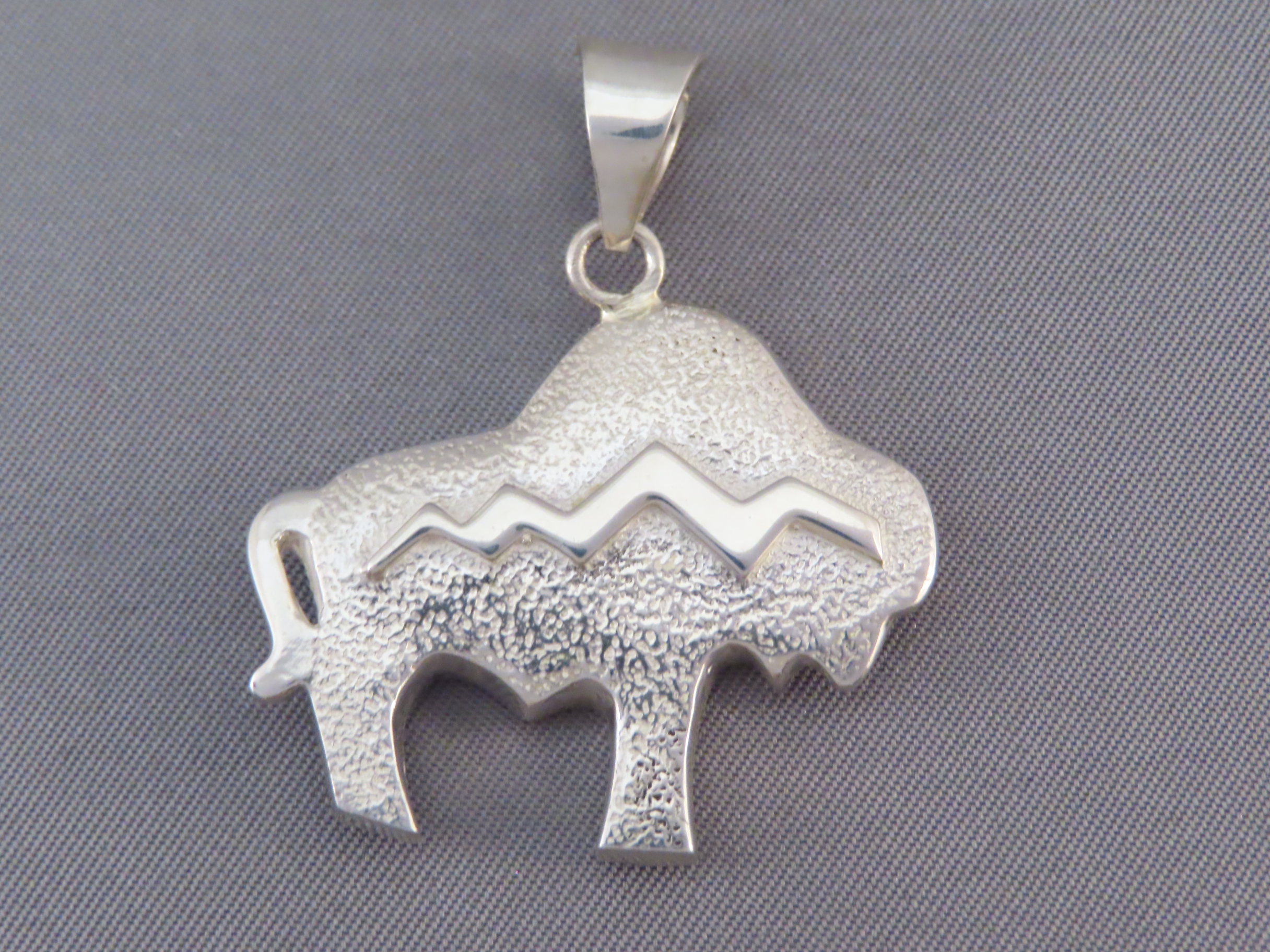 Inlaid Bison Pendant with Tetons