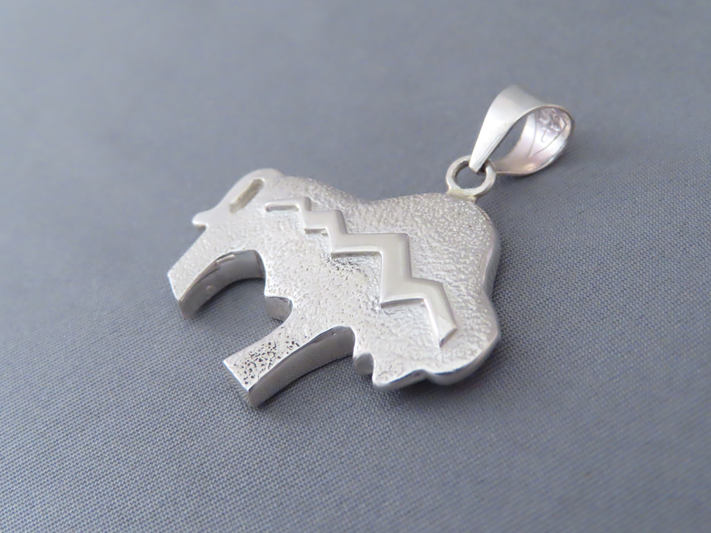 Inlaid Bison Pendant with Tetons