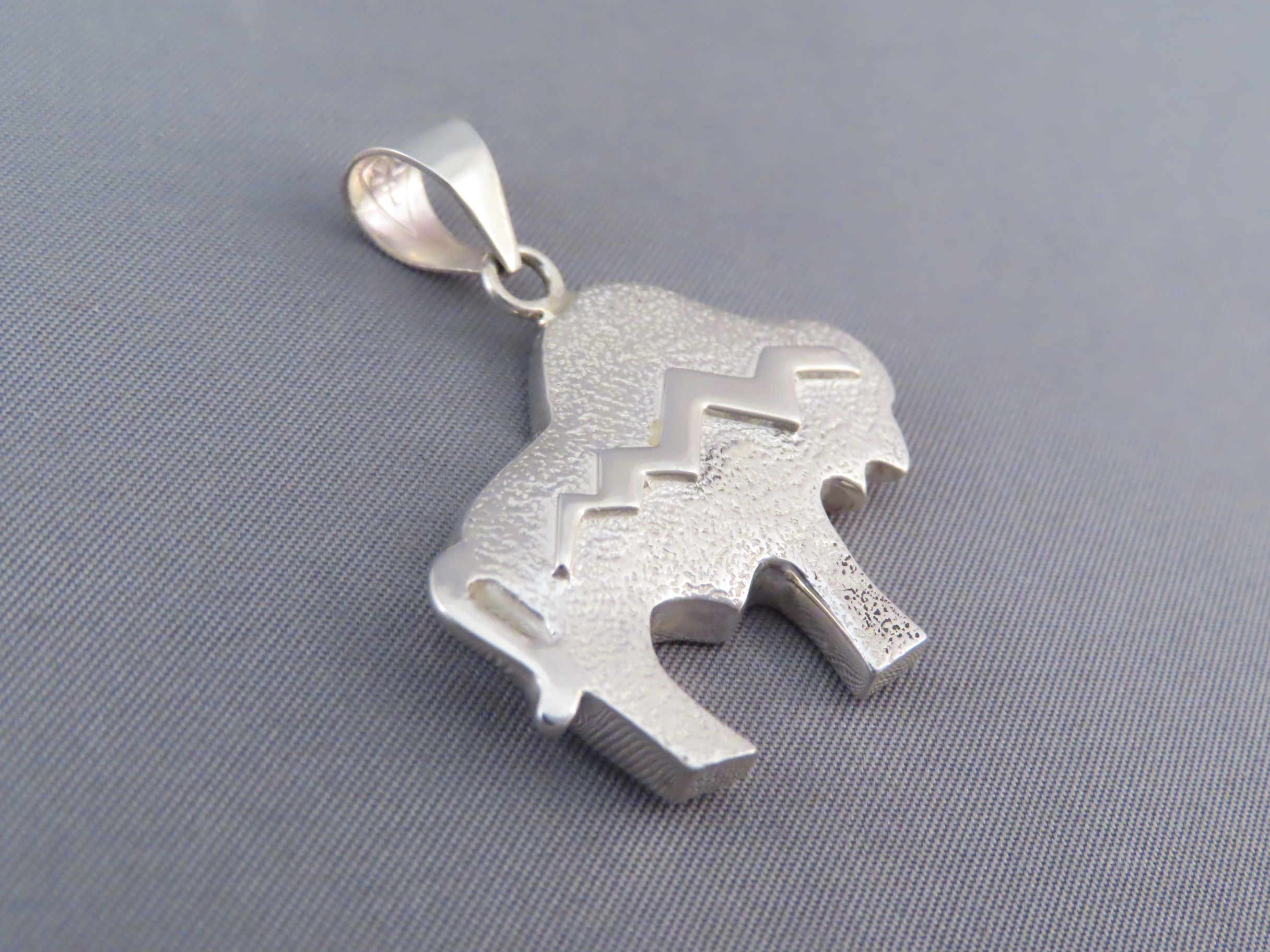Inlaid Bison Pendant with Tetons